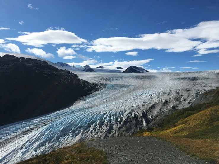 a glacier glacier melting in some very deep waters