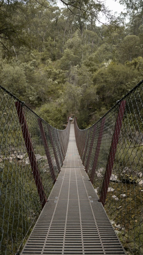 a bridge that looks like it was suspended on a rope