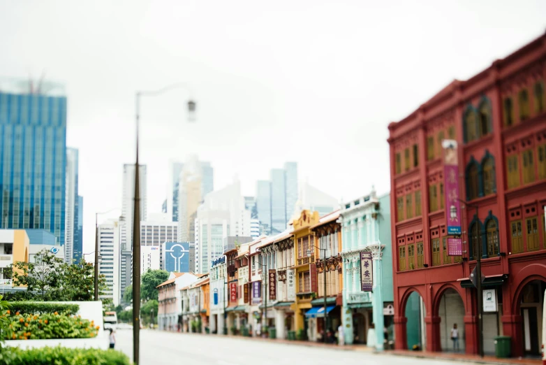 a row of buildings along a city street in australia