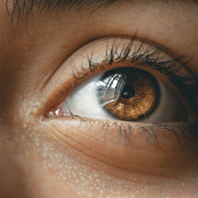 an extreme close up of a human eye