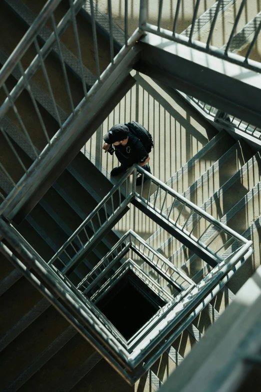 the stairs in an open space is very metal