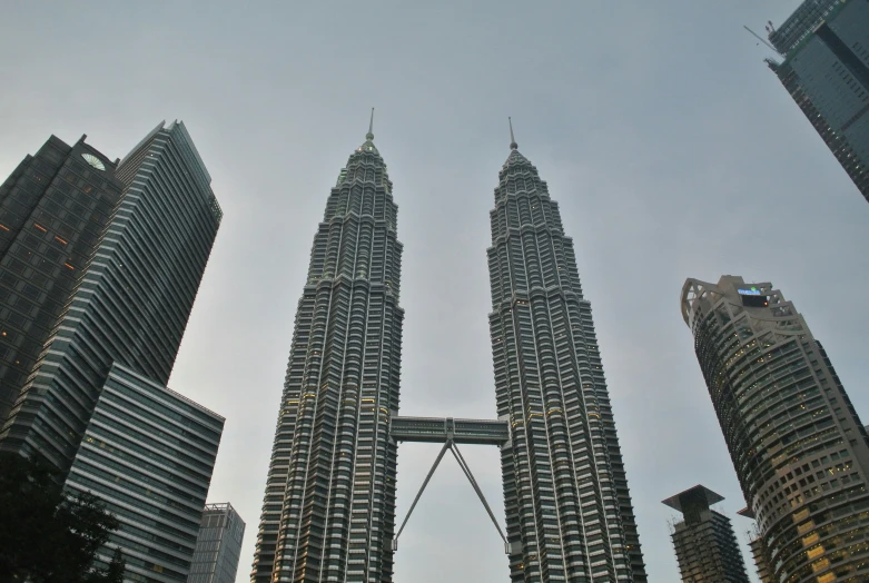 looking up at the tall towers in the city