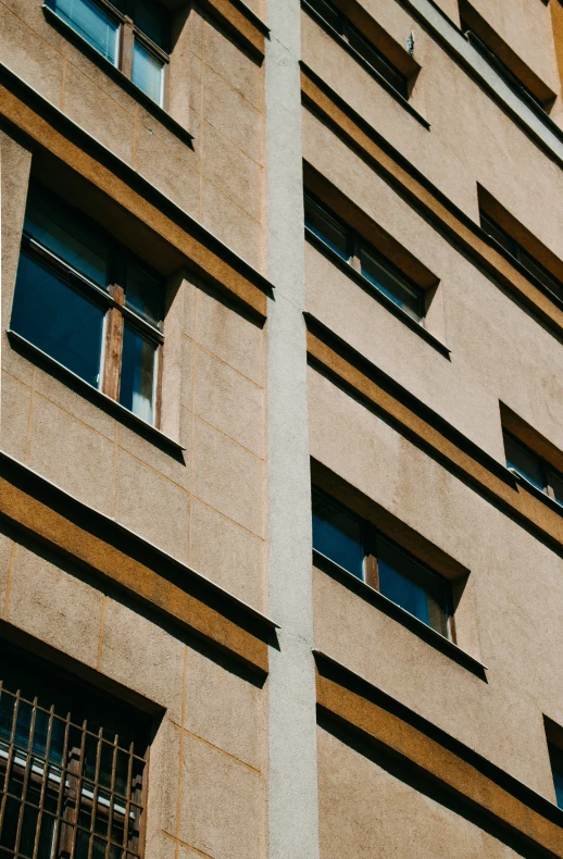 the windows are in the two stories of this building