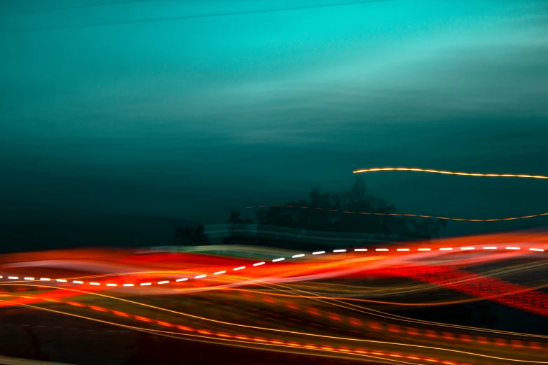 the light trails can be seen in all directions