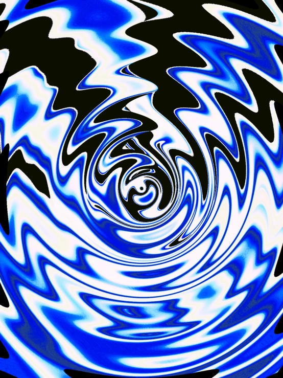 a blue swirl pattern on black background