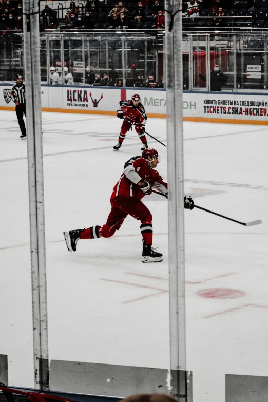 two players on the ice playing a game