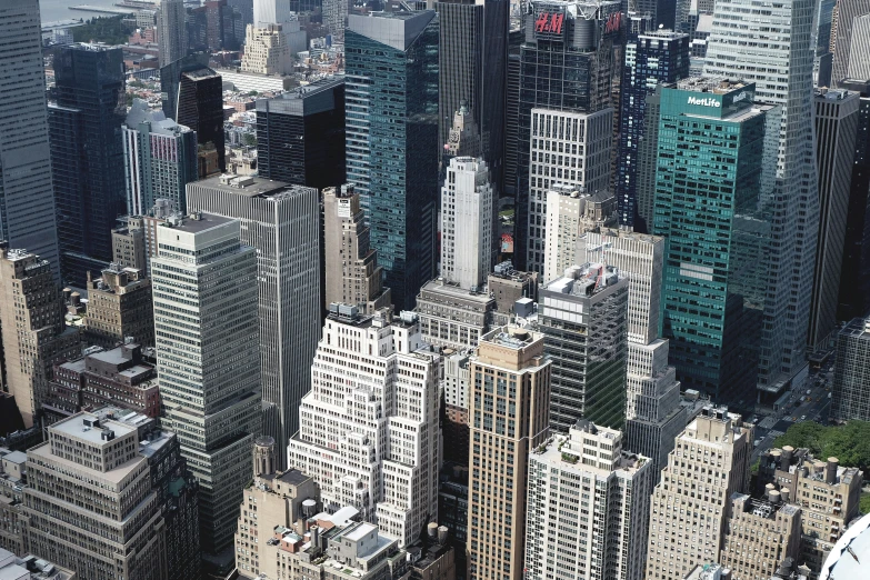 an aerial view of the entire city in new york