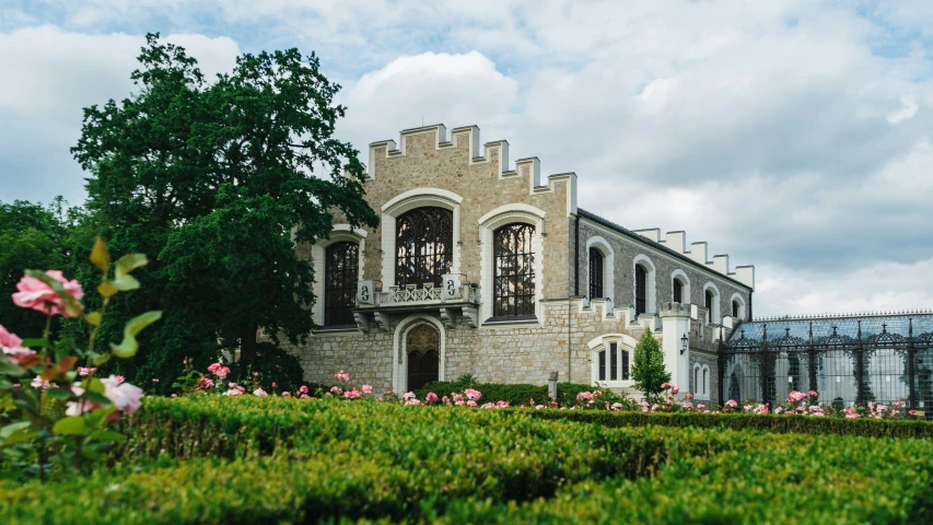 a building that is on top of a hill