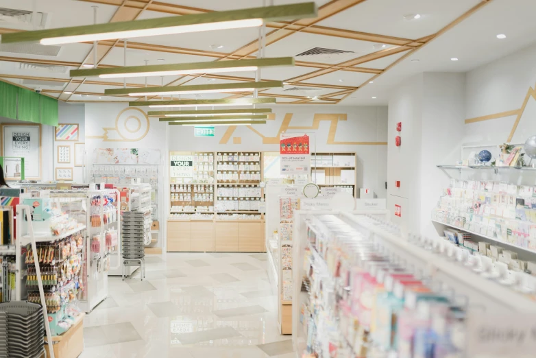 an aisle of a store with lots of products in it