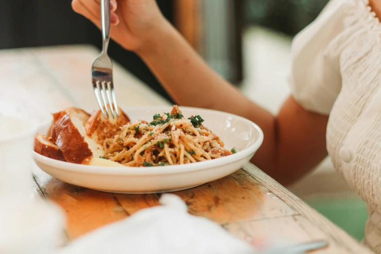 there is a plate of food on a table