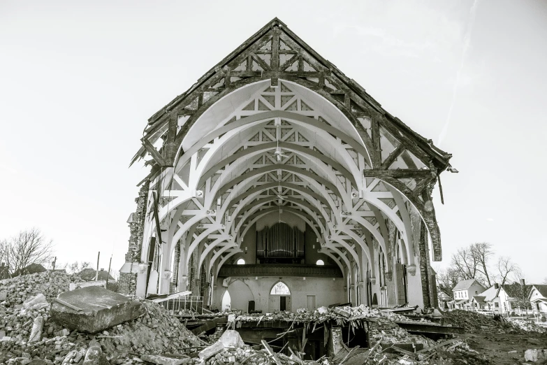 a very large cathedral like structure near a hillside