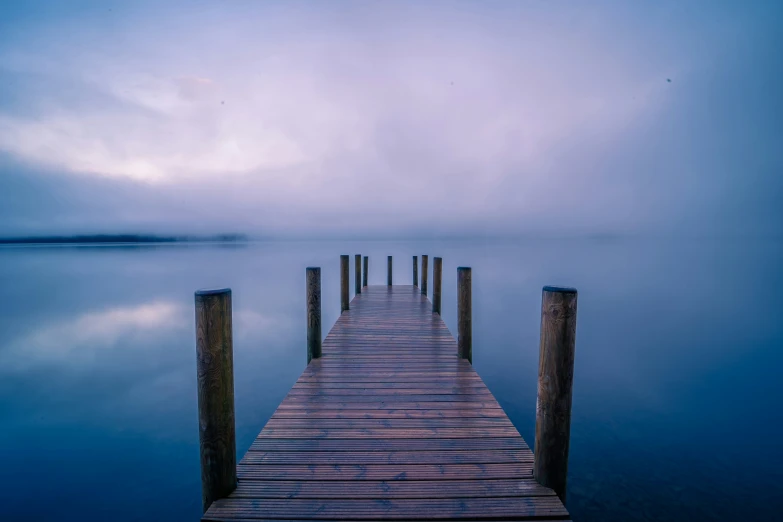 a dock with water and no cars on it