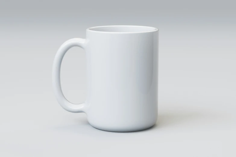 a coffee mug is shown sitting upright