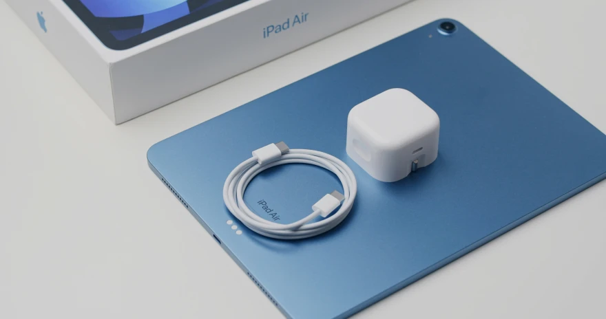 a new product is set up on the table to display the latest ipad