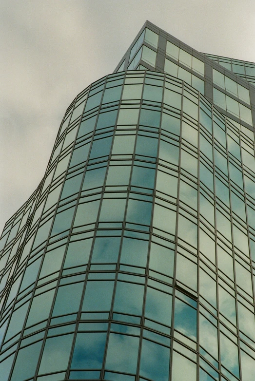 a view looking up at the sky of a very high building