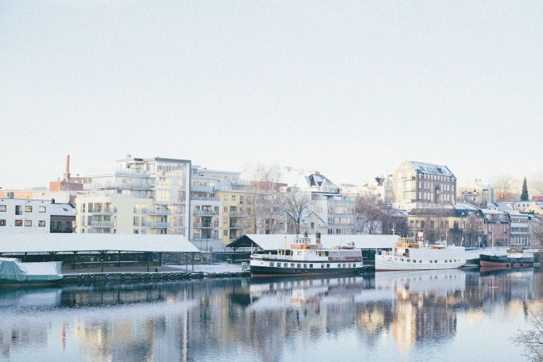 this is an image of a snowy city