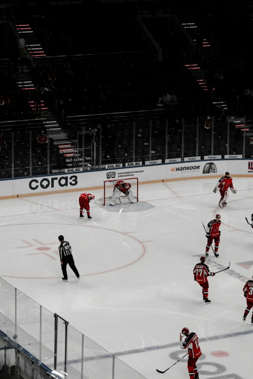 a hockey game is played on an ice rink