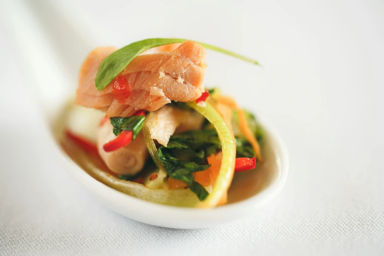 a close up of a bowl filled with food