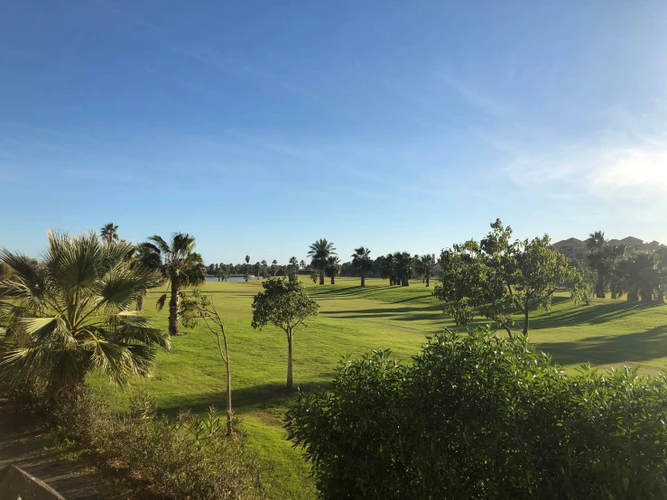 the view from an aerial view of an open field