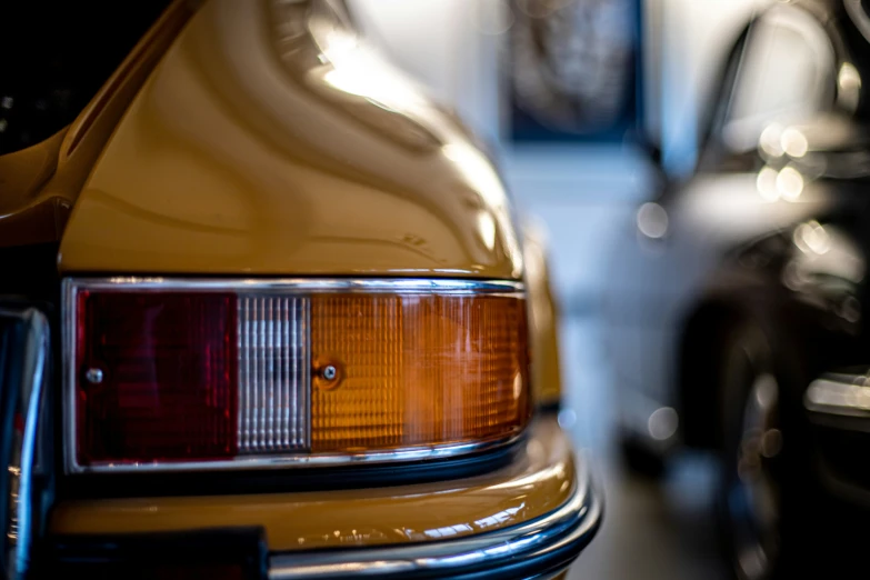 close up of rear light on a car