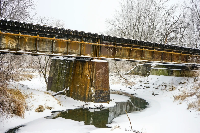 an old bridge with no train on it