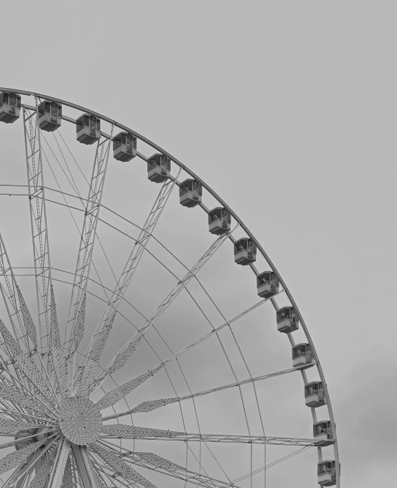 ferris wheel against a dark cloudy sky during the day