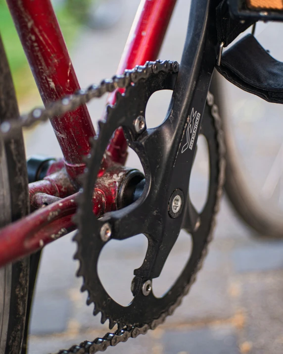 bicycle gears and rear derails, attached to a chain