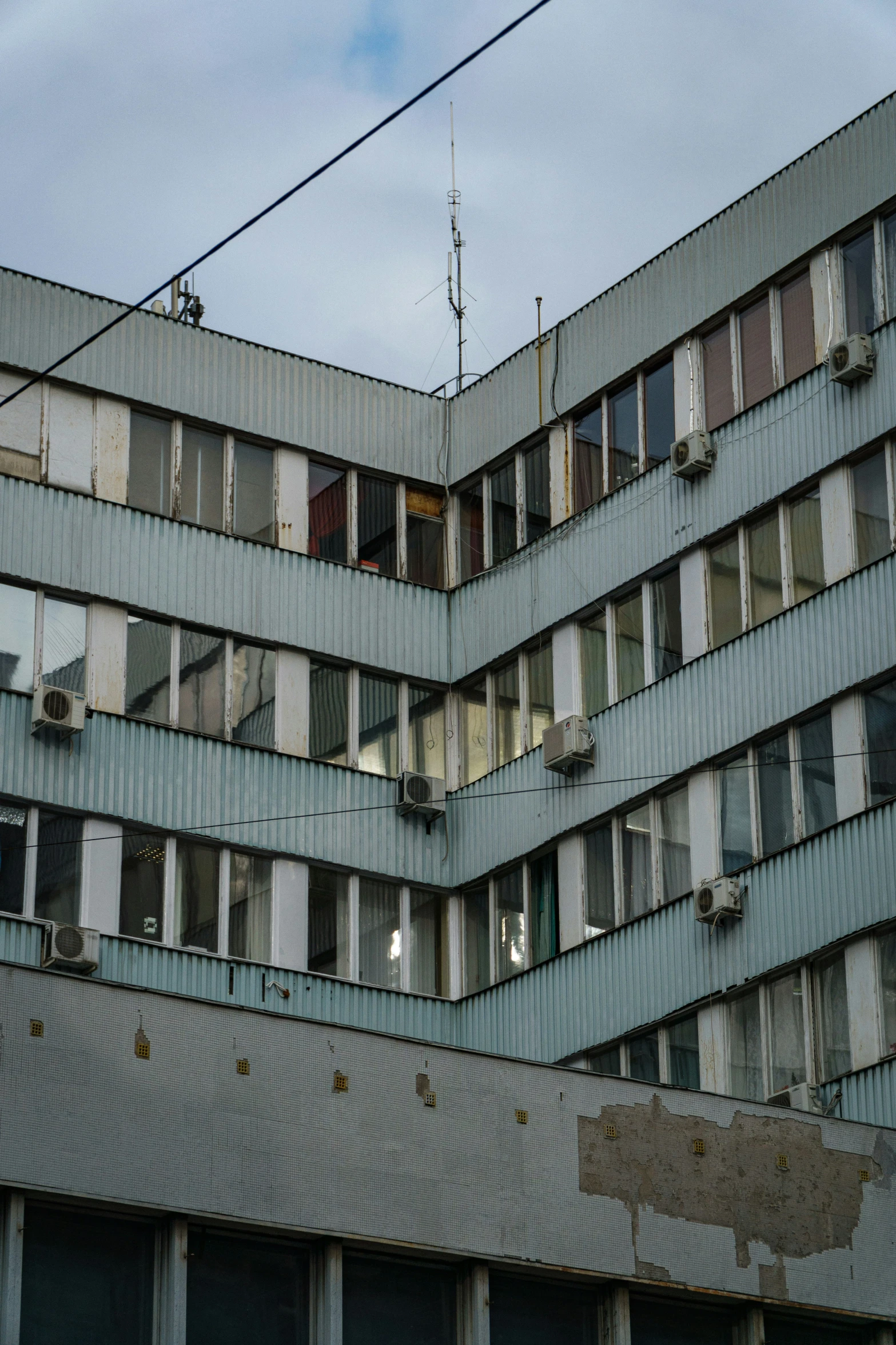 a very tall building with lots of windows