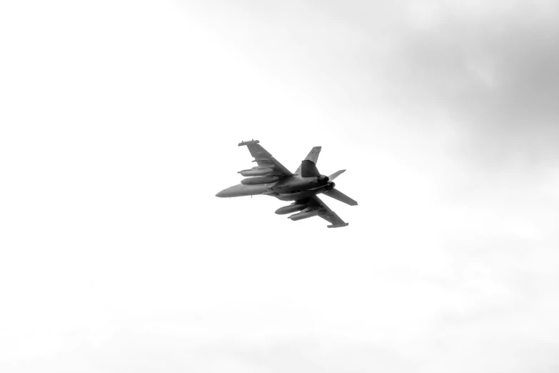 a fighter jet flying in the air on a cloudy day