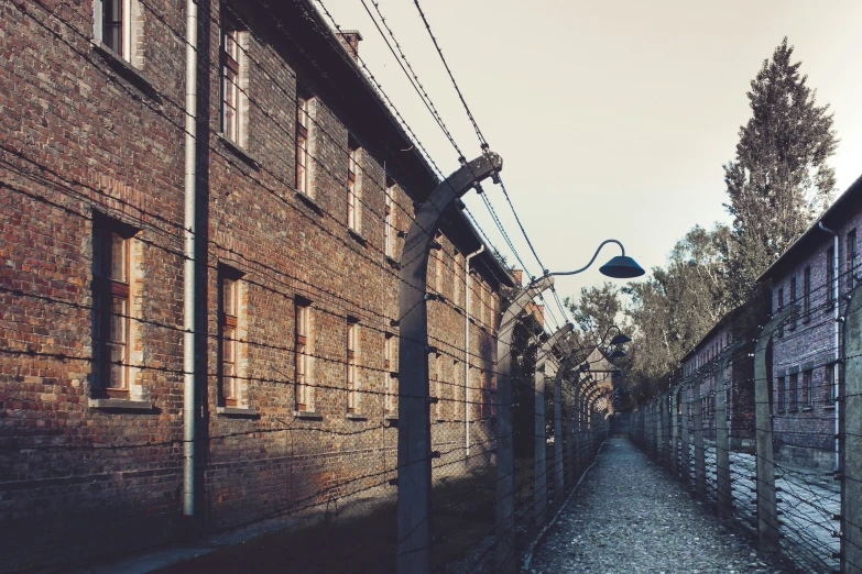 a long building with some kind of fence on top of it