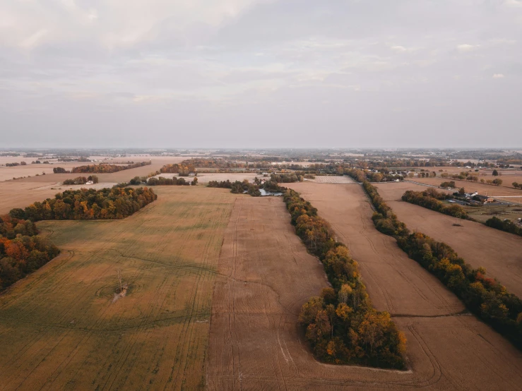 a scenic, aerial s of an empty farmland