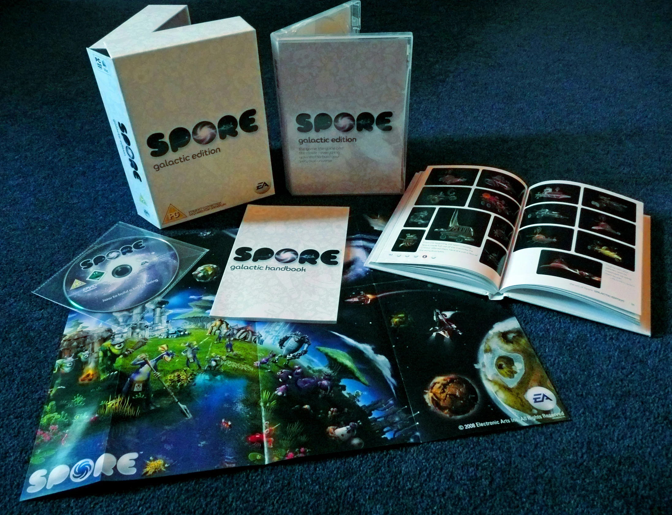 several boxes are shown, which include several dvd's