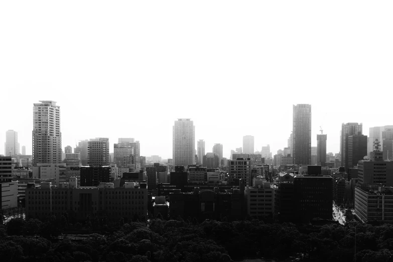 a view from a hill of a cityscape