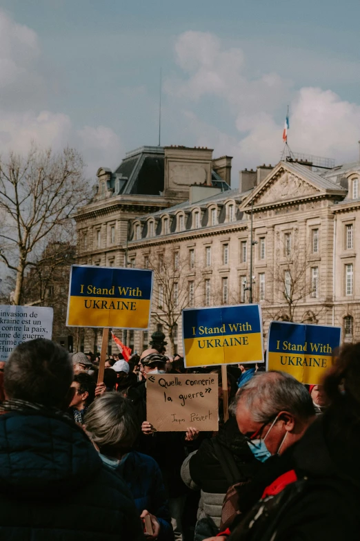 a protest on a street during a protest in a city