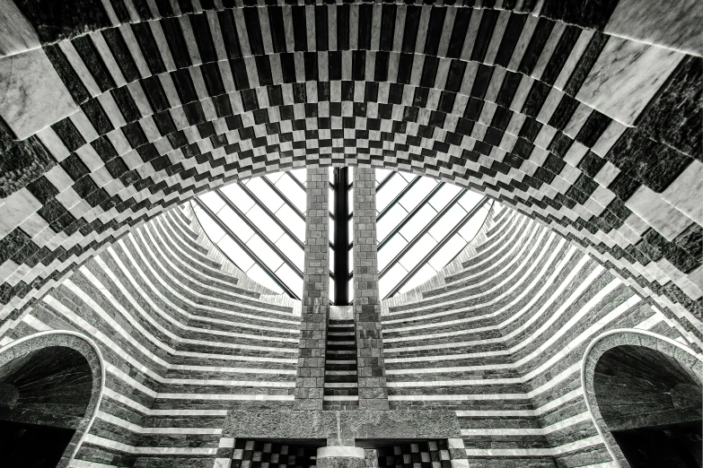 looking up into the ceiling of an ophtholic structure