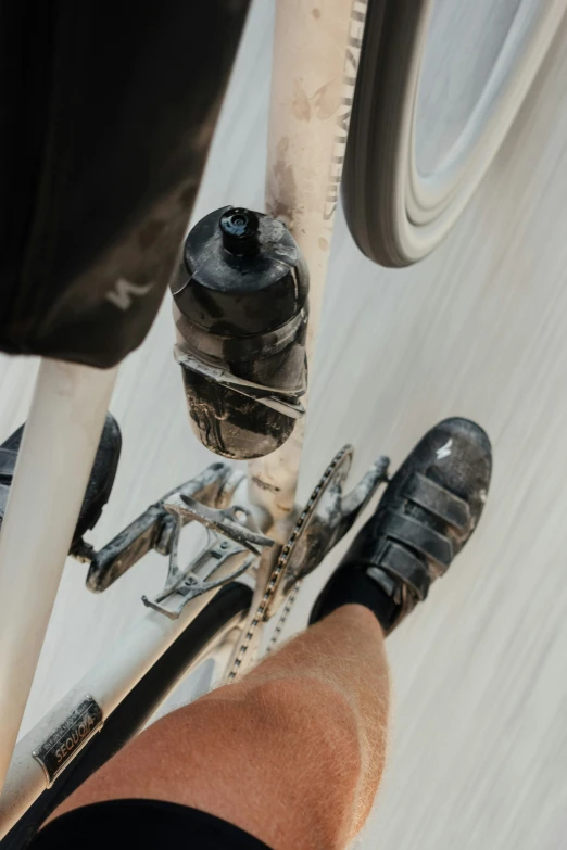 an upside down view of the ski poles and the gear on top of it