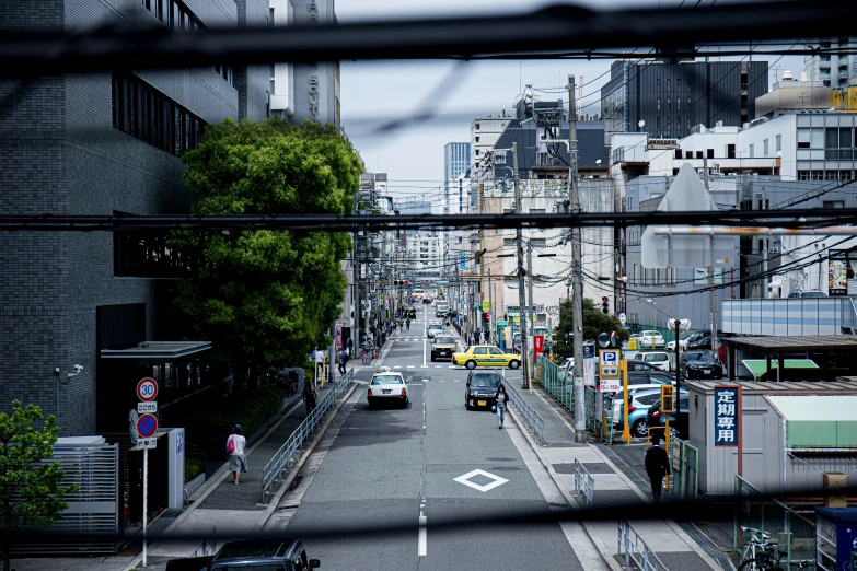 an urban street view looking straight ahead