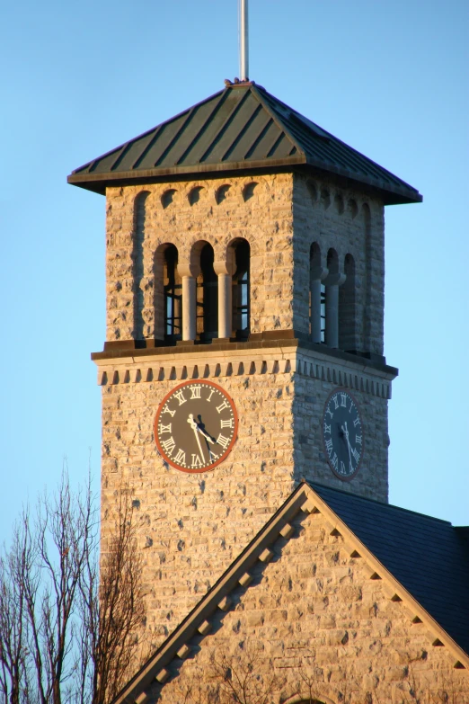 a clock tower on top of a church