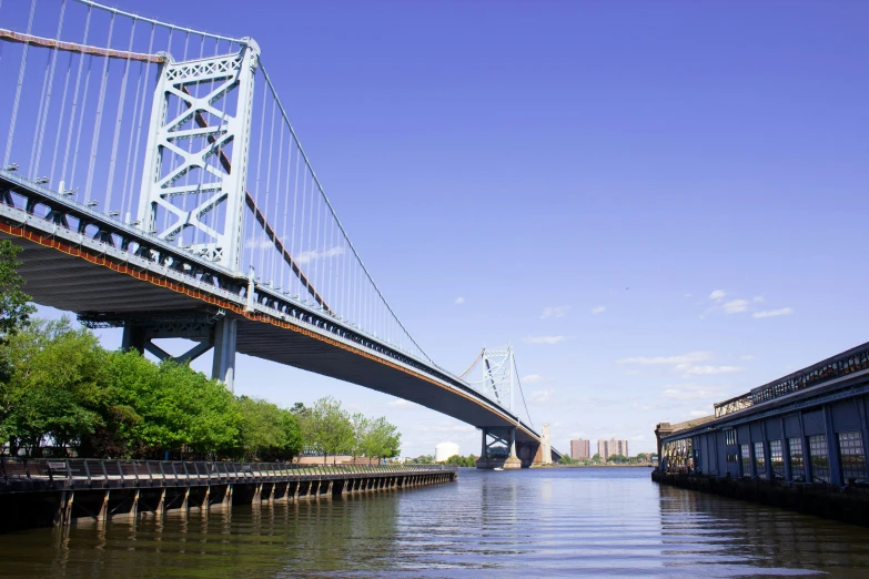 view of the mack street bridge from the water