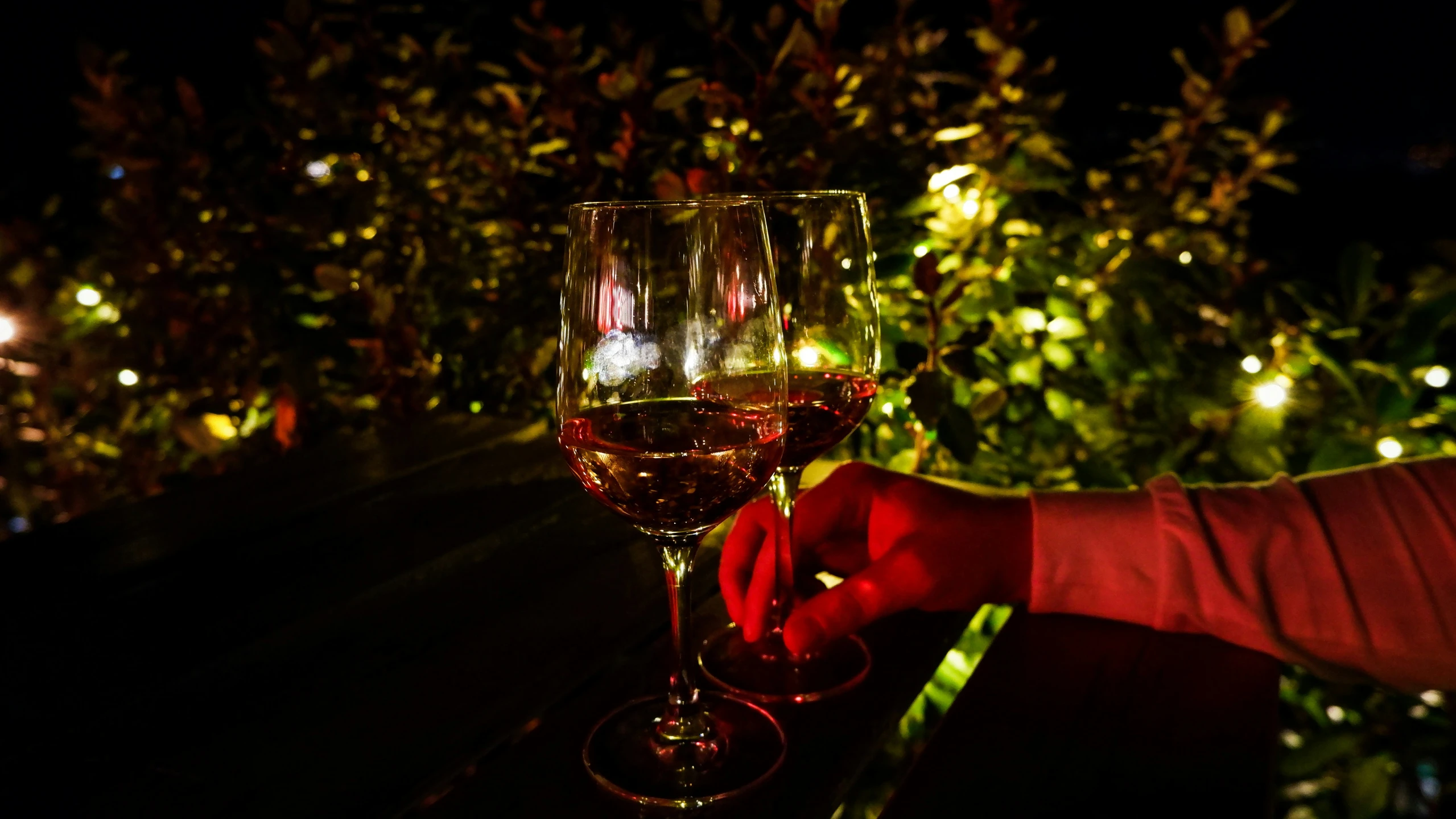 a person is holding a glass of wine