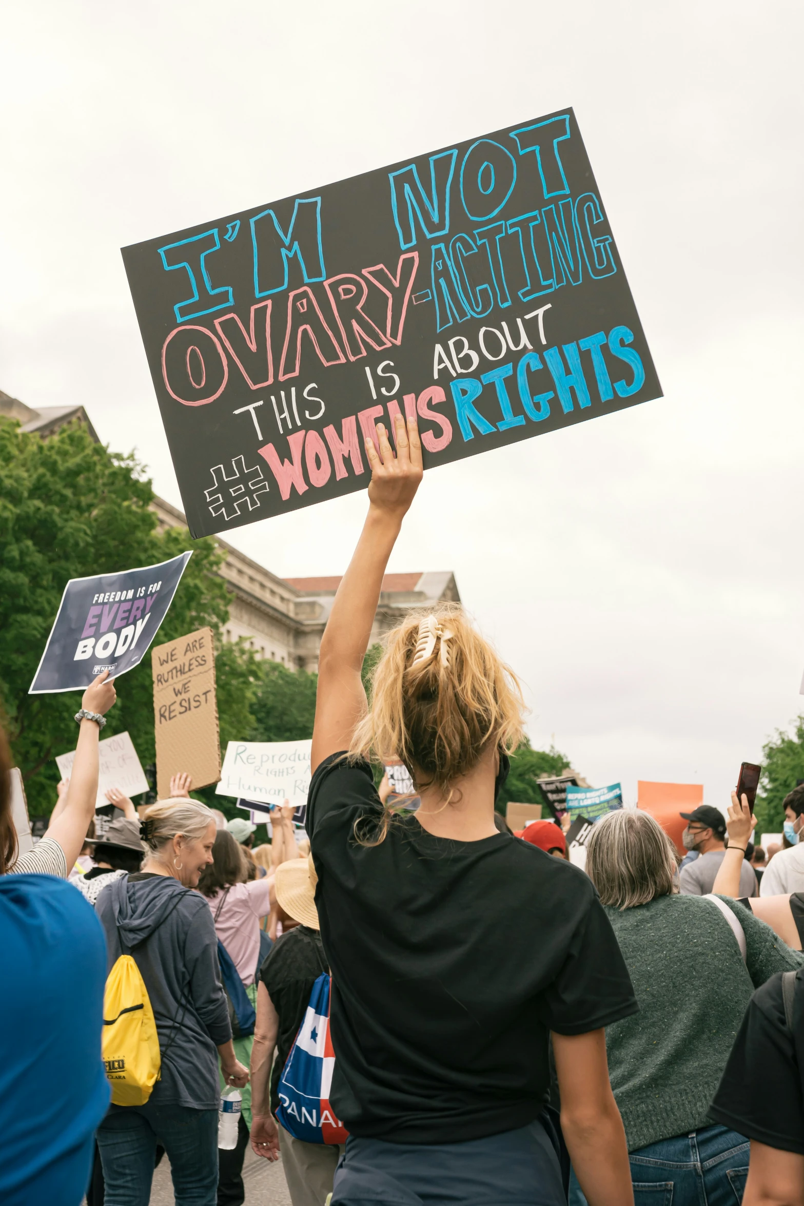 protesters hold signs while protesting for their right to vote