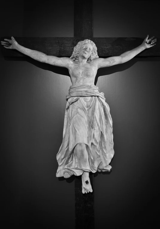 an image of a black and white jesus on the cross