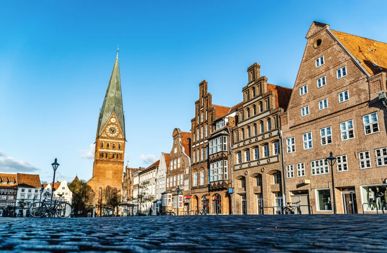 a building with a clock tower in the middle of it