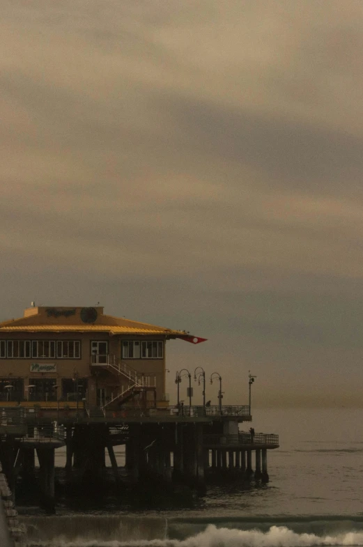 a big pier next to the ocean