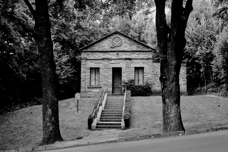 the house is by itself on the sidewalk