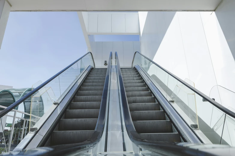 escalator view from inside with escalators running down the side