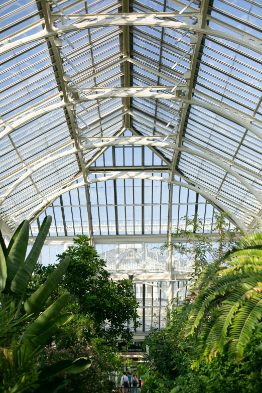 a building with many plants inside of it