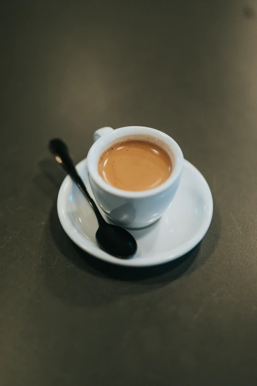 a coffee cup sitting on top of a white saucer