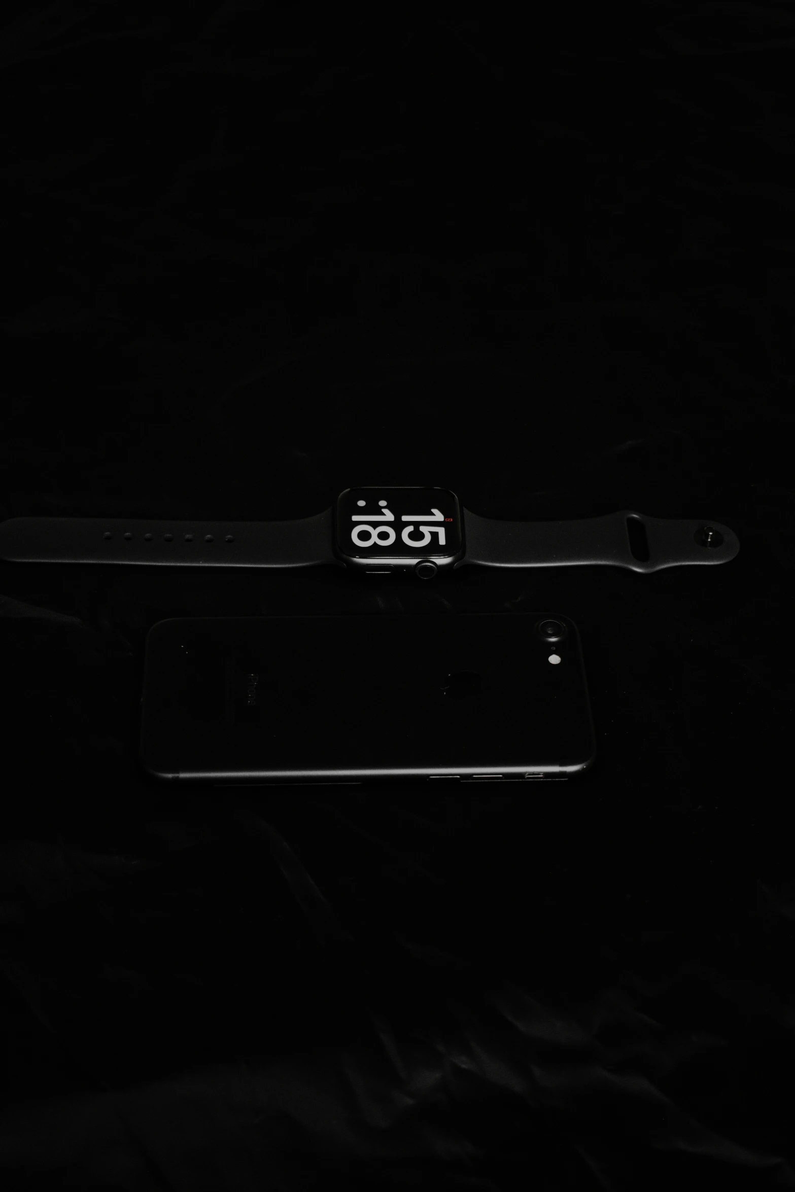 a black and white po of an apple watch strap