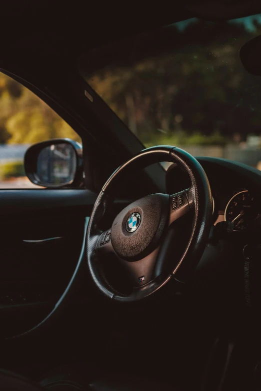 the dashboard of an automatic vehicle with the steering wheel down